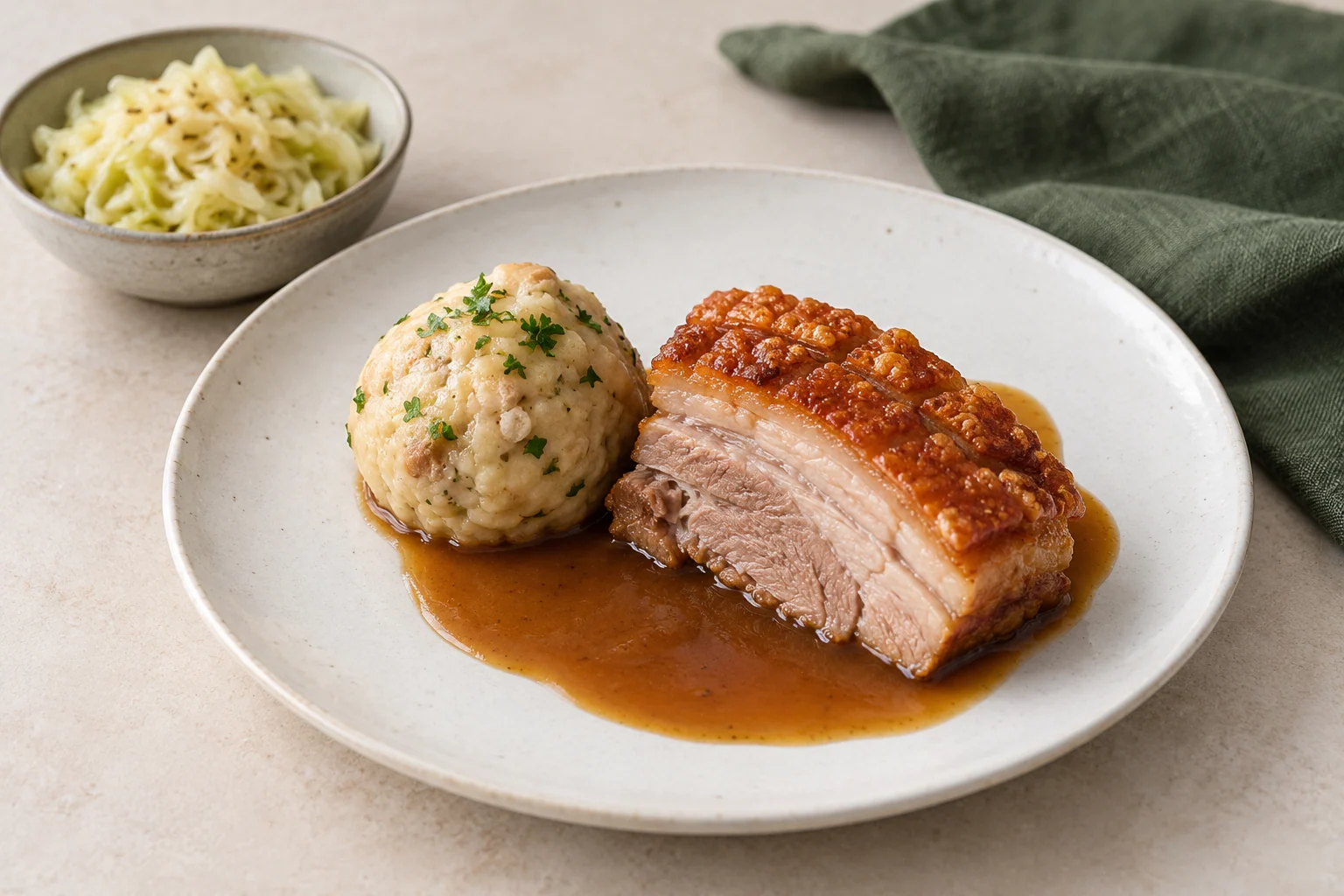 Bayerischer Braten mit Knödel